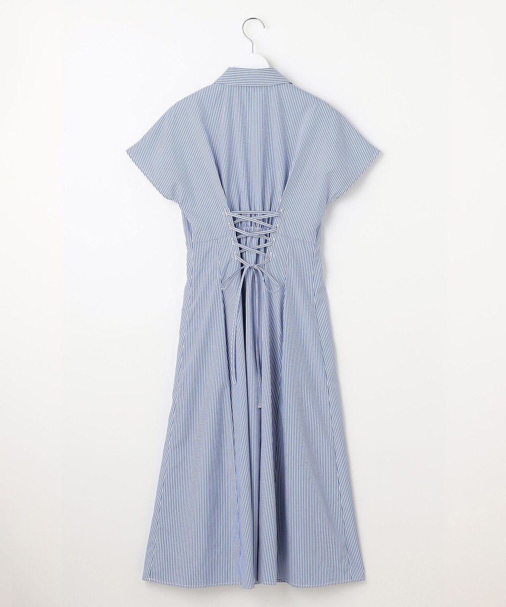 Feroux 【洗える】パールボタンストライプ シャツワンピース 