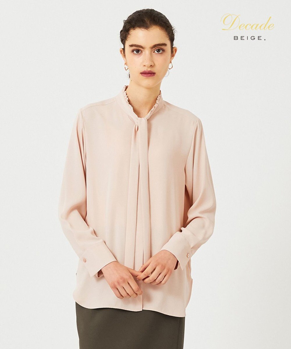 BEIGE， 【洗える】EVA / ボウタイロングスリーブブラウス 
