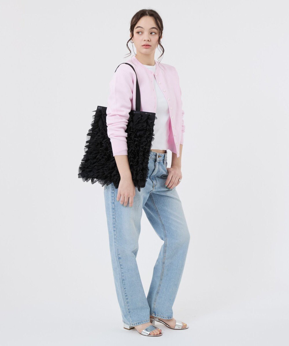 LeSportsac RUFFLE LG EMERALD TOTE/ブラックレースラッフル 