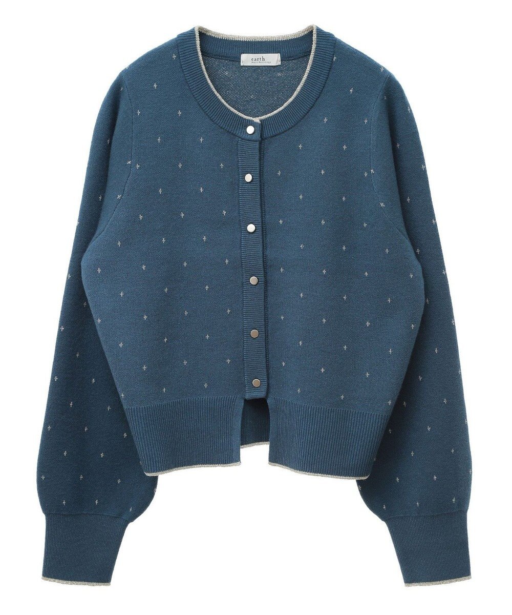 earth music&ecology ラメジャカードカーディガン 