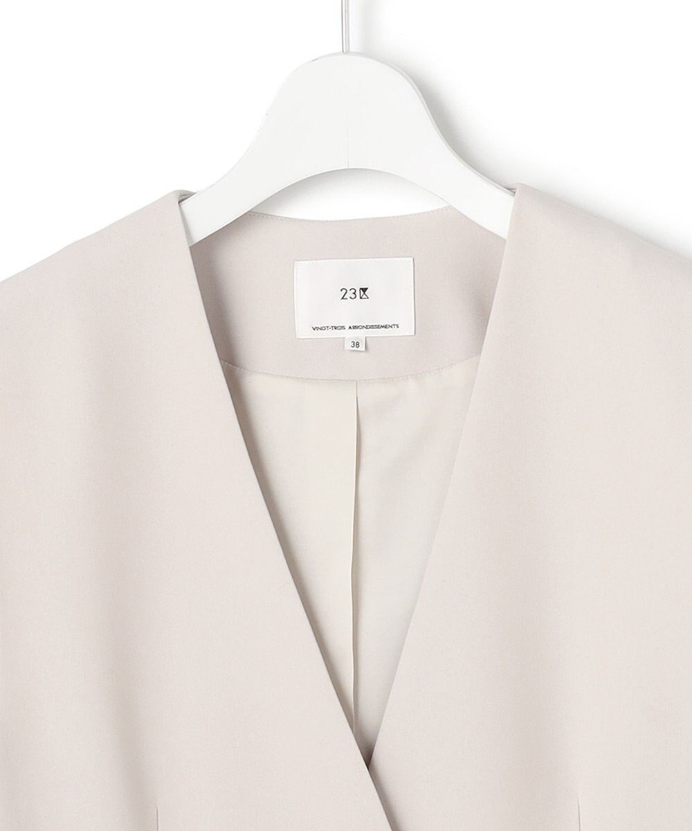 23区 【セットアップ対応/洗える】トリアセダブルジョーゼット ジレ 