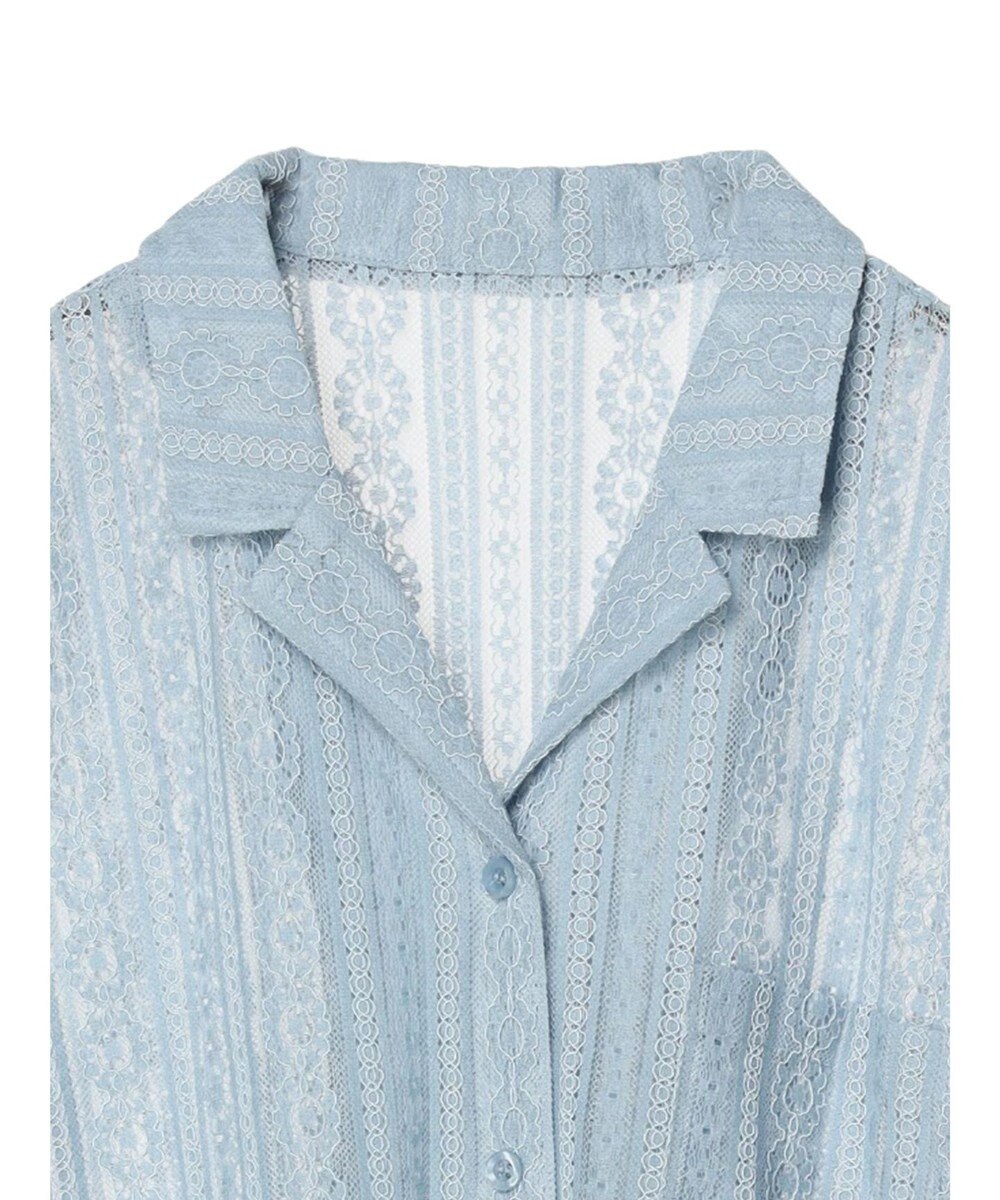 earth music&ecology フラワーレースシャツ 