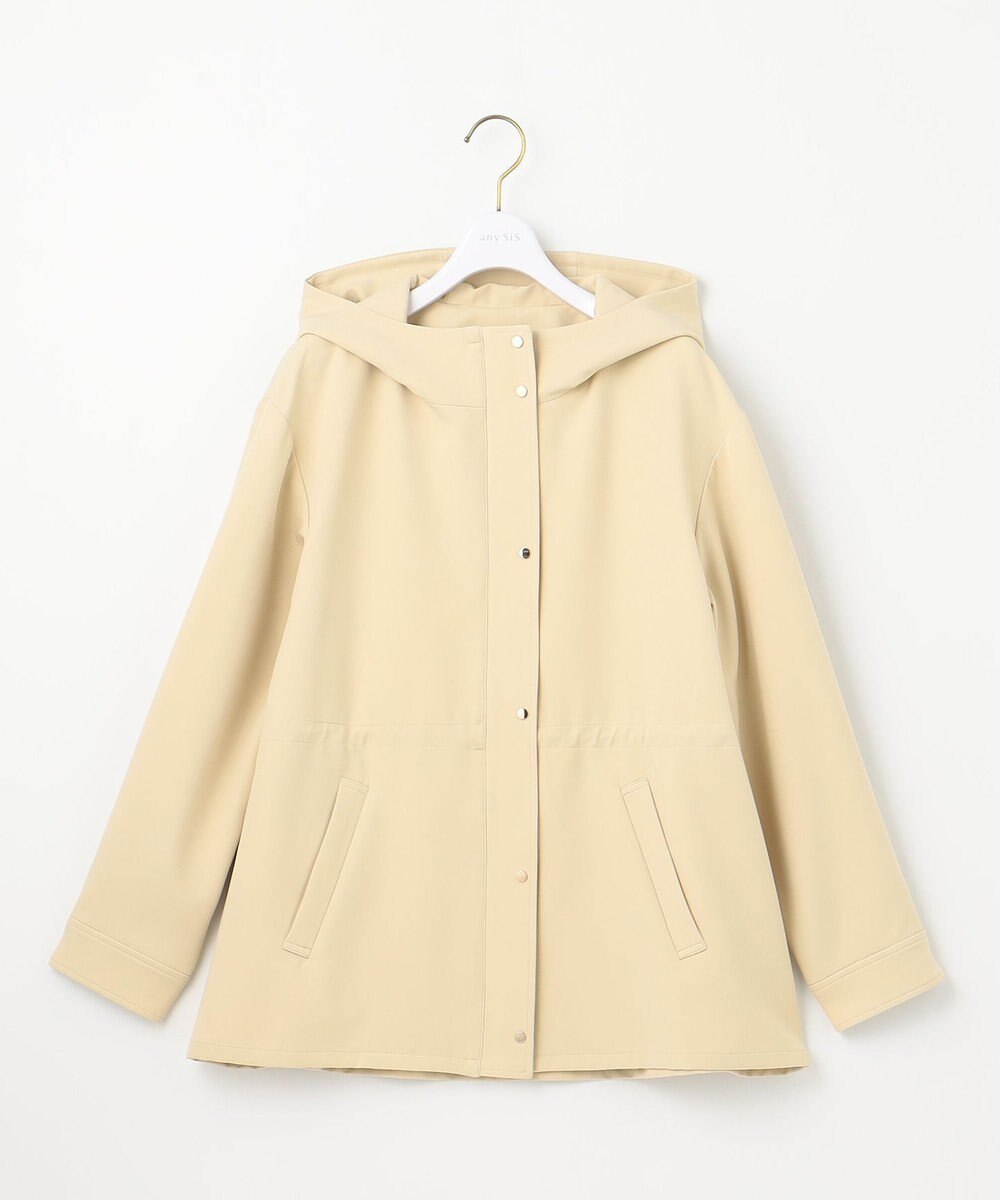 ANY SIS 【撥水・UVカット・洗える】フーデットハーフ コート 