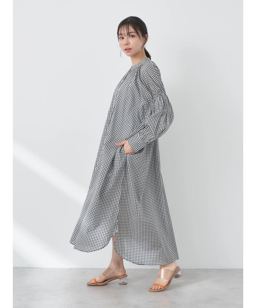 earth music&ecology コットンボイルギャザーワンピース 