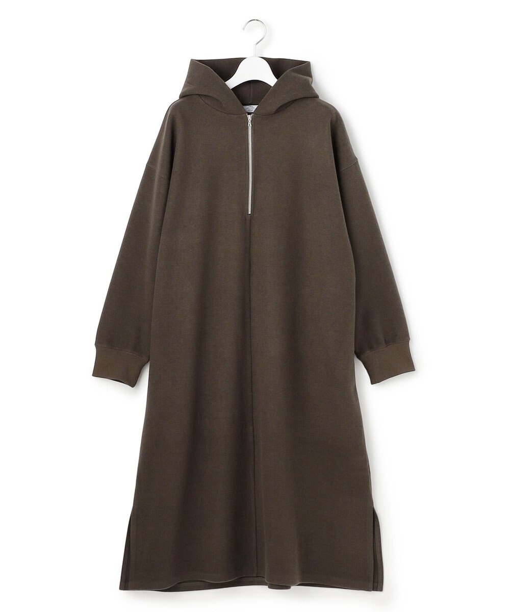 J.PRESS YORK STREET 【WOMEN】ウールライクジャージー フーデットロング ワンピース 