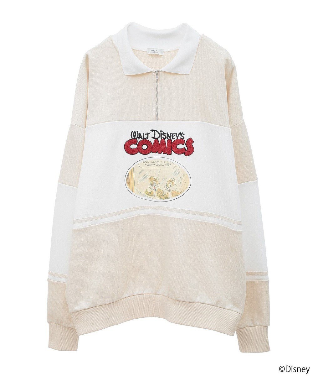 earth music&ecology Ｄｉｓｎｅｙ／レトロコミックハーフｚｉｐスウェット 