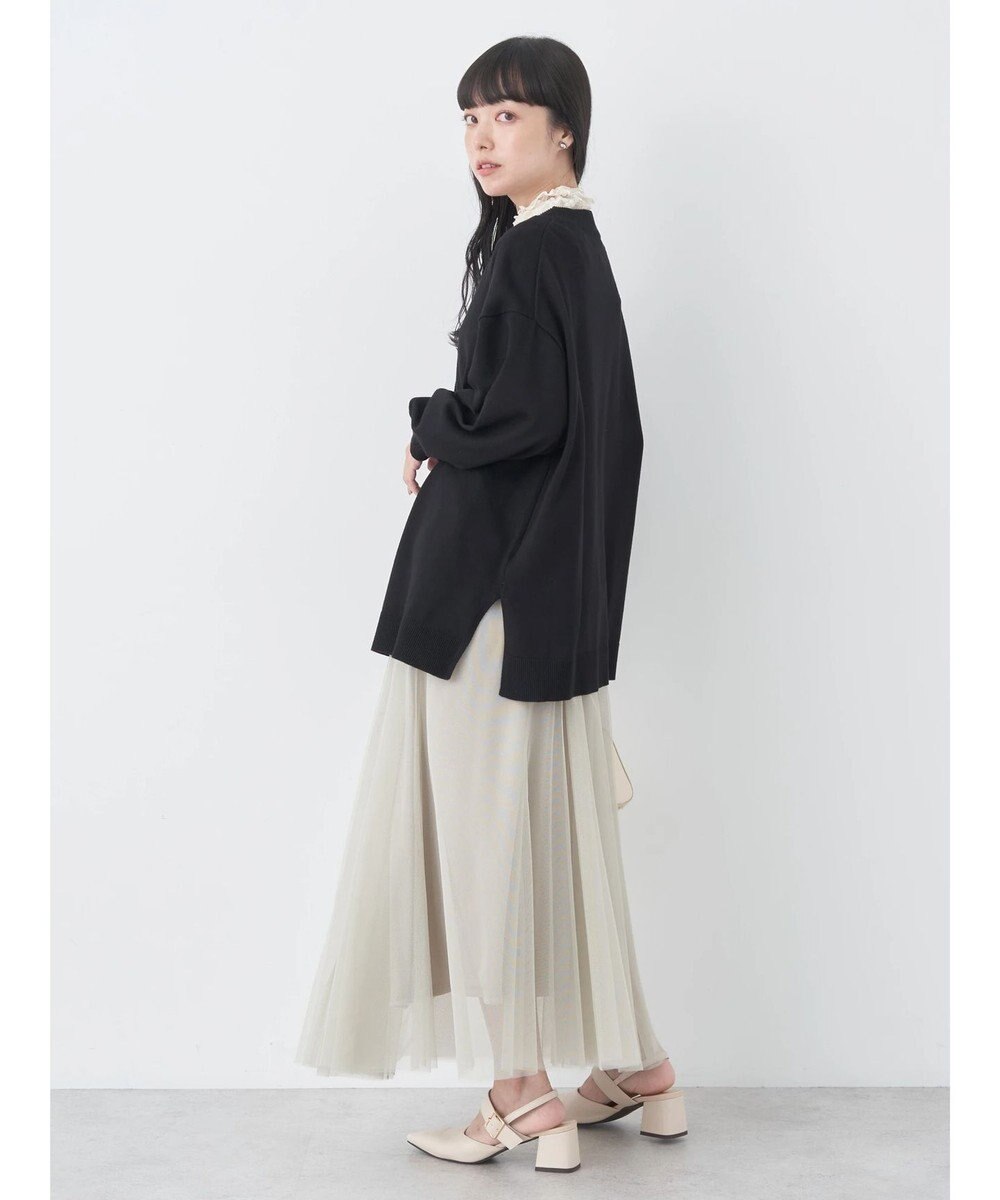 earth music&ecology サイドスリットルーズＶネックカーディガン 