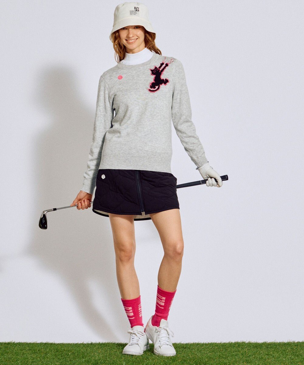 PW CIRCULUS 【WOMEN】Spark cat クルーネックニット ゴルフウェア レディース 