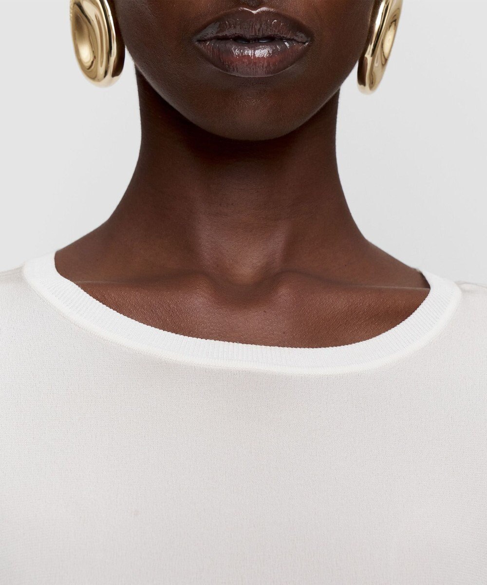 JOSEPH 【FOUNDATIONS】クレープ ド ソワ　シルクTシャツ NEW RUBIN 