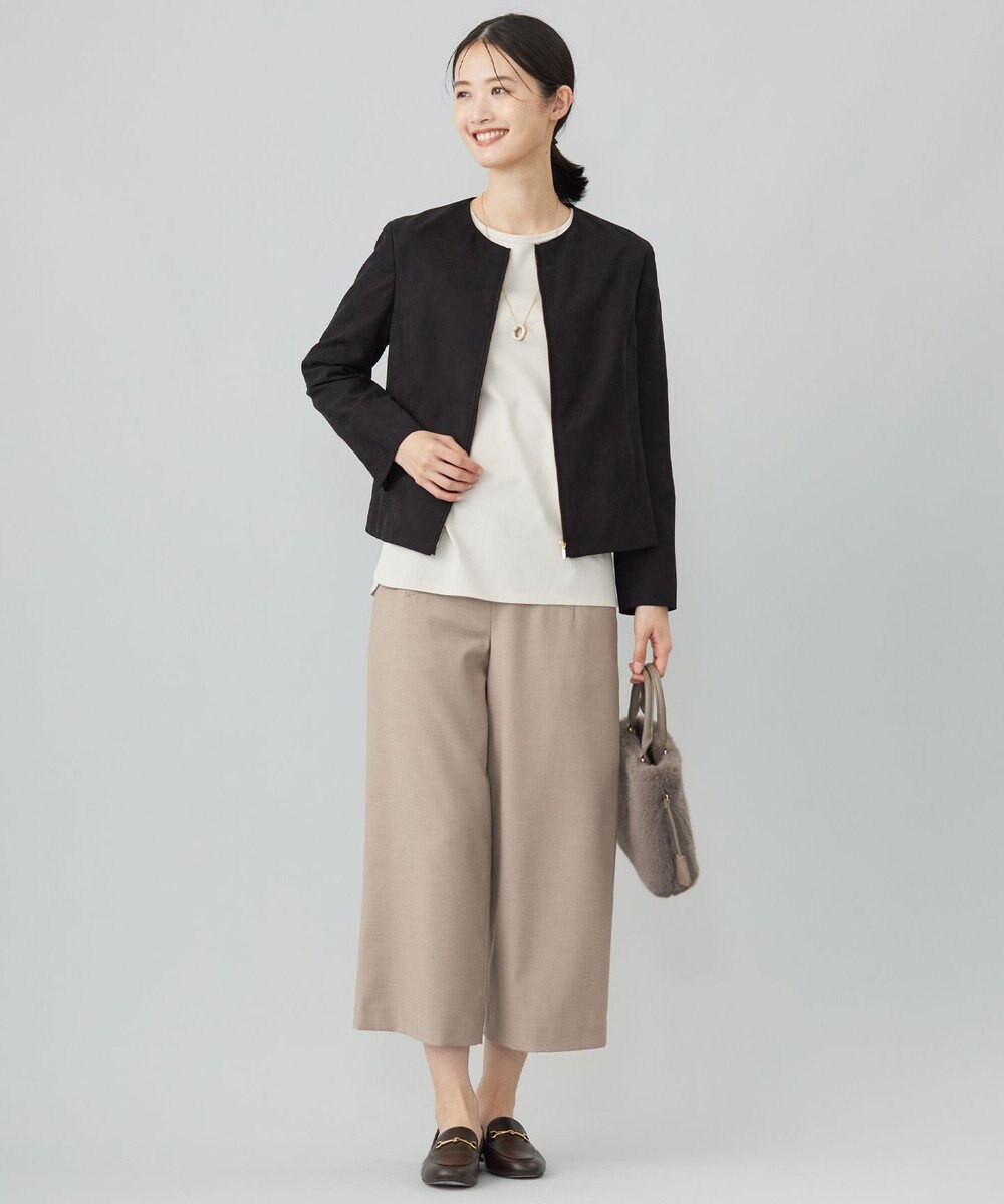 J.PRESS LADIES L 【洗える】シルセームスエード ブルゾン 