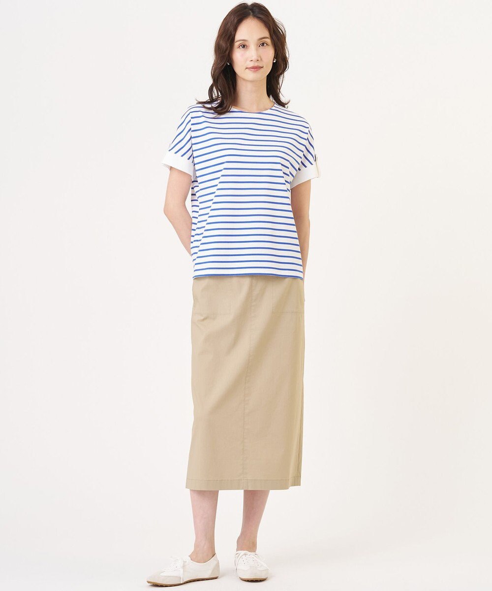 J.PRESS LADIES S 【一枚で着映え】バイカラーボーダー クルーネック カットソー 