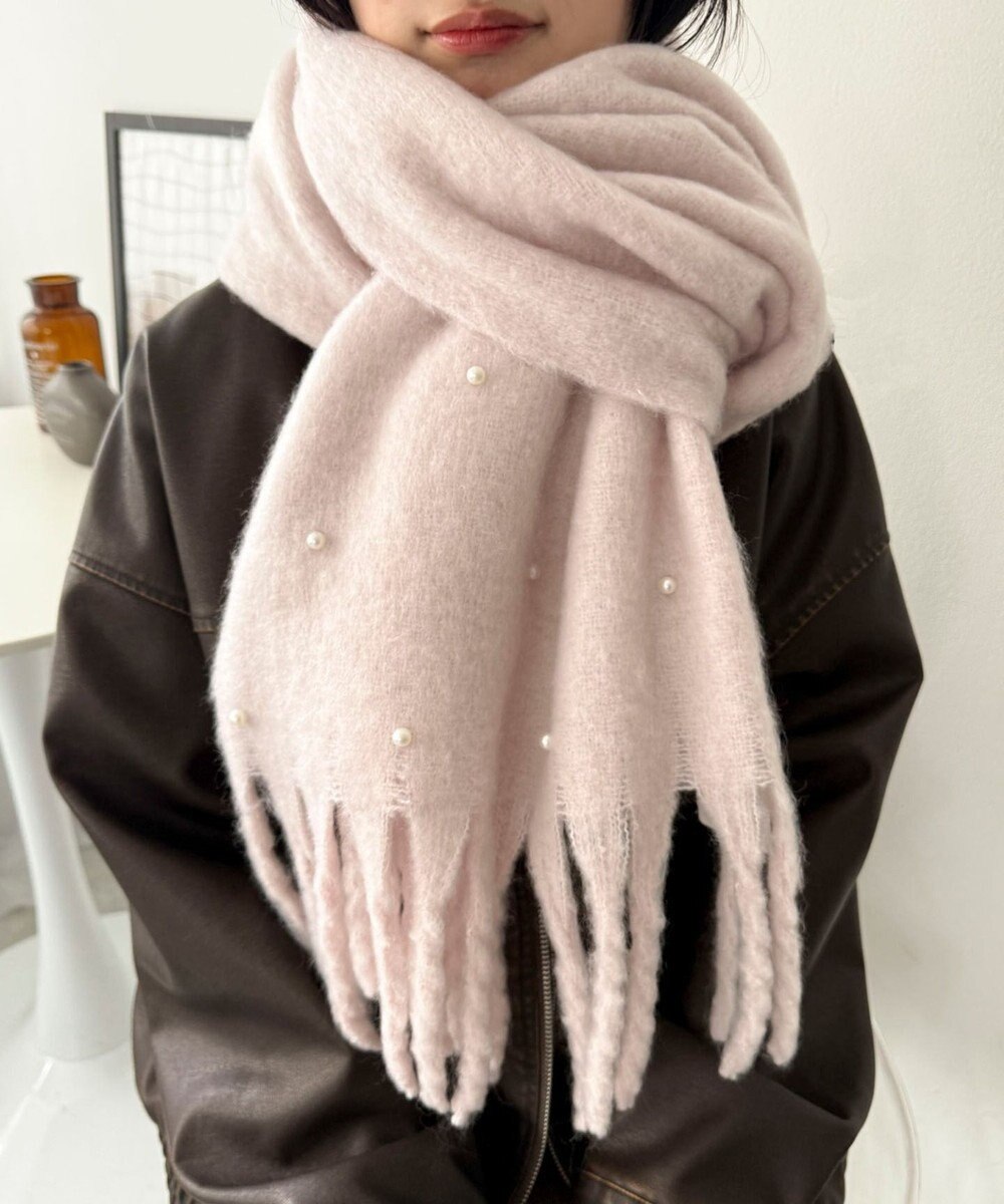 WEGO パール付きワイドフリンジストール 