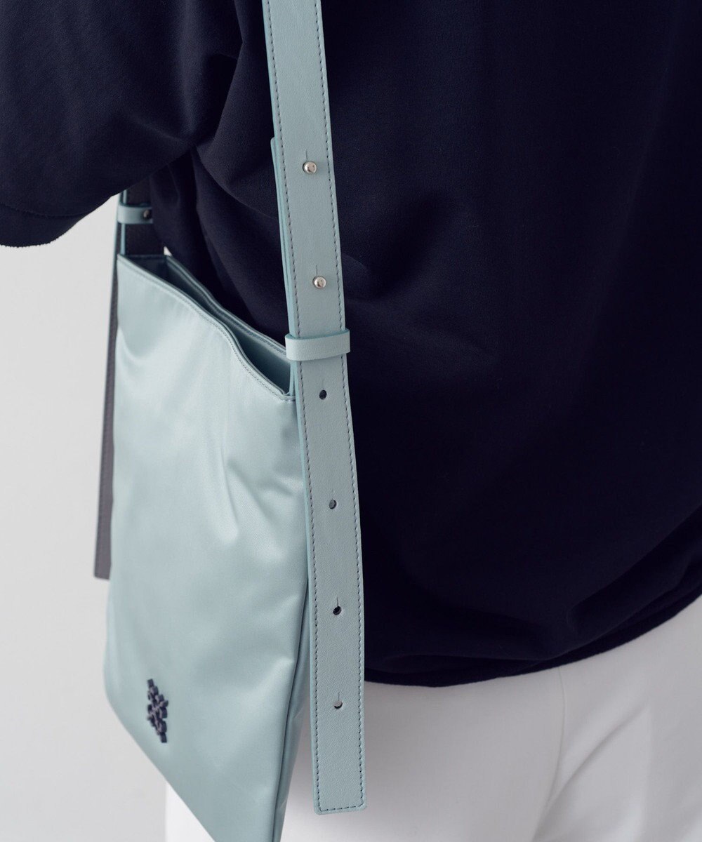 russet バイカラーレザーベルトフラットショルダーバッグ(SF-278) 