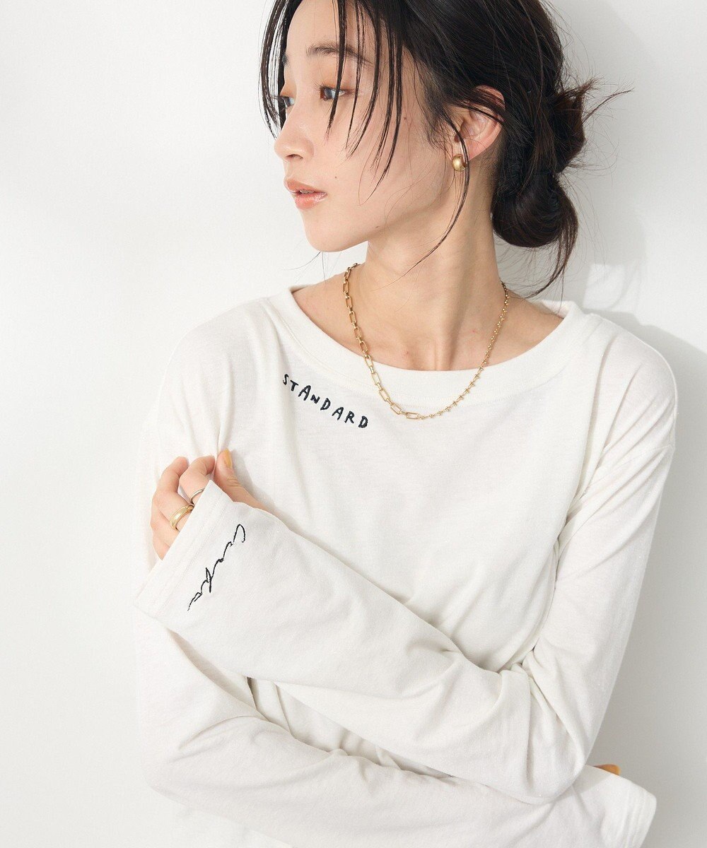 CRAFT STANDARD BOUTIQUE ラメ天竺刺繍ロンTEE 
