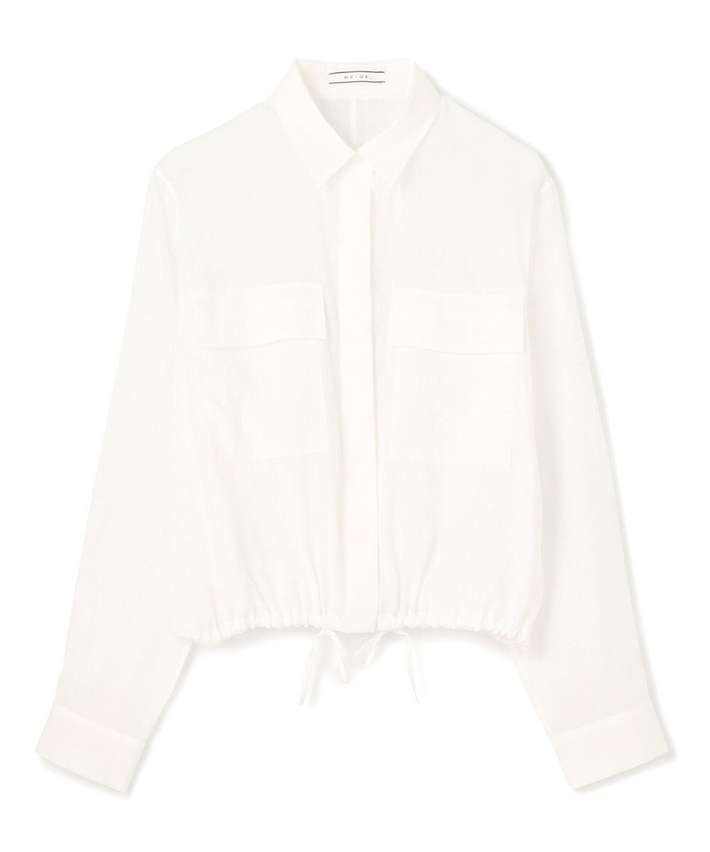 BEIGE， 【洗える・Precious 6月号掲載】PAULINE / ビックポケットドロストリネンブラウス 
