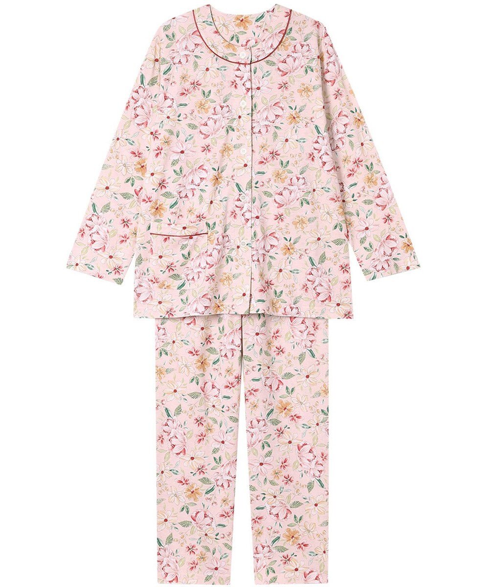 Wing パジャマ 長袖 長ズボン 綿100%(本体) 天竺素材 レディース EP8071 ウイング／ワコール 