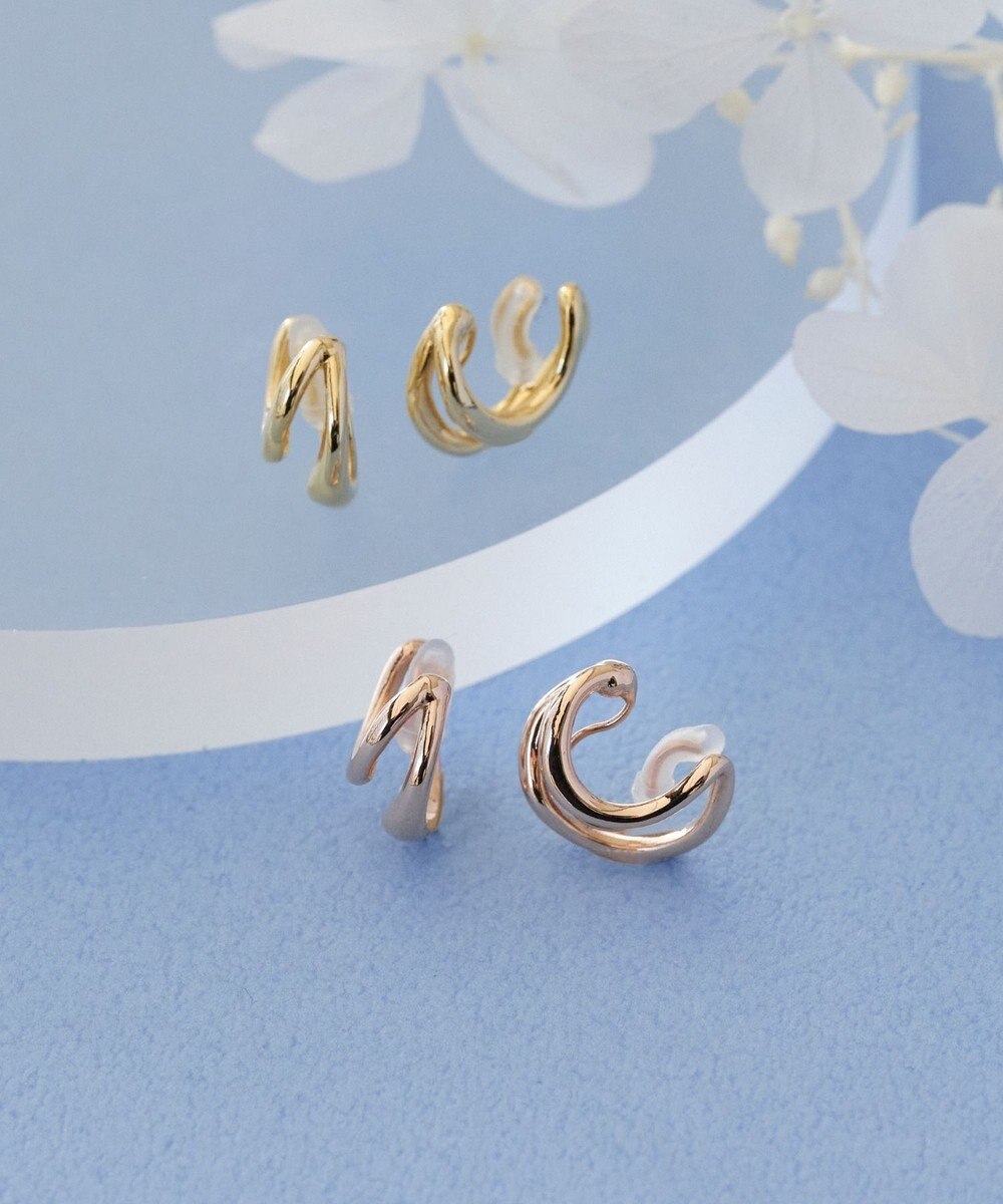 Phoebe 【金属アレルギー対応】【痛くないシリーズ】ダブルフープライトフィットイヤリング ゴールド 