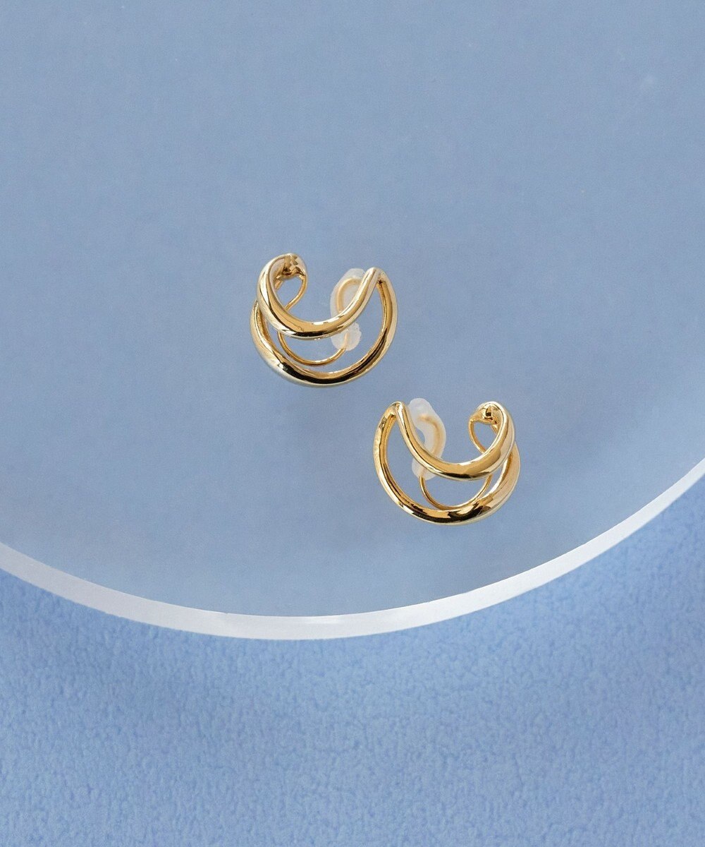 Phoebe 【金属アレルギー対応】【痛くないシリーズ】ダブルフープライトフィットイヤリング ゴールド 