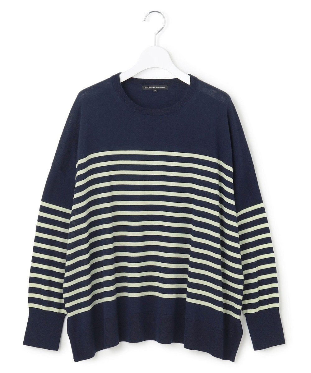 23区 S 【WEB限定カラーあり/洗える】ウーステッドウール ワイドシルエット ニット 