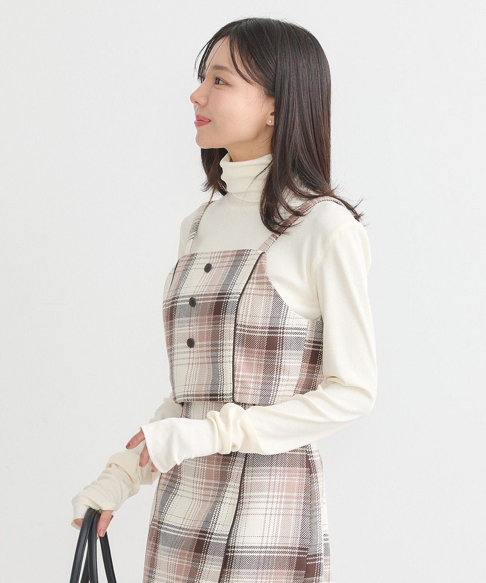 earth music&ecology コットンツイルチェックビスチェ 