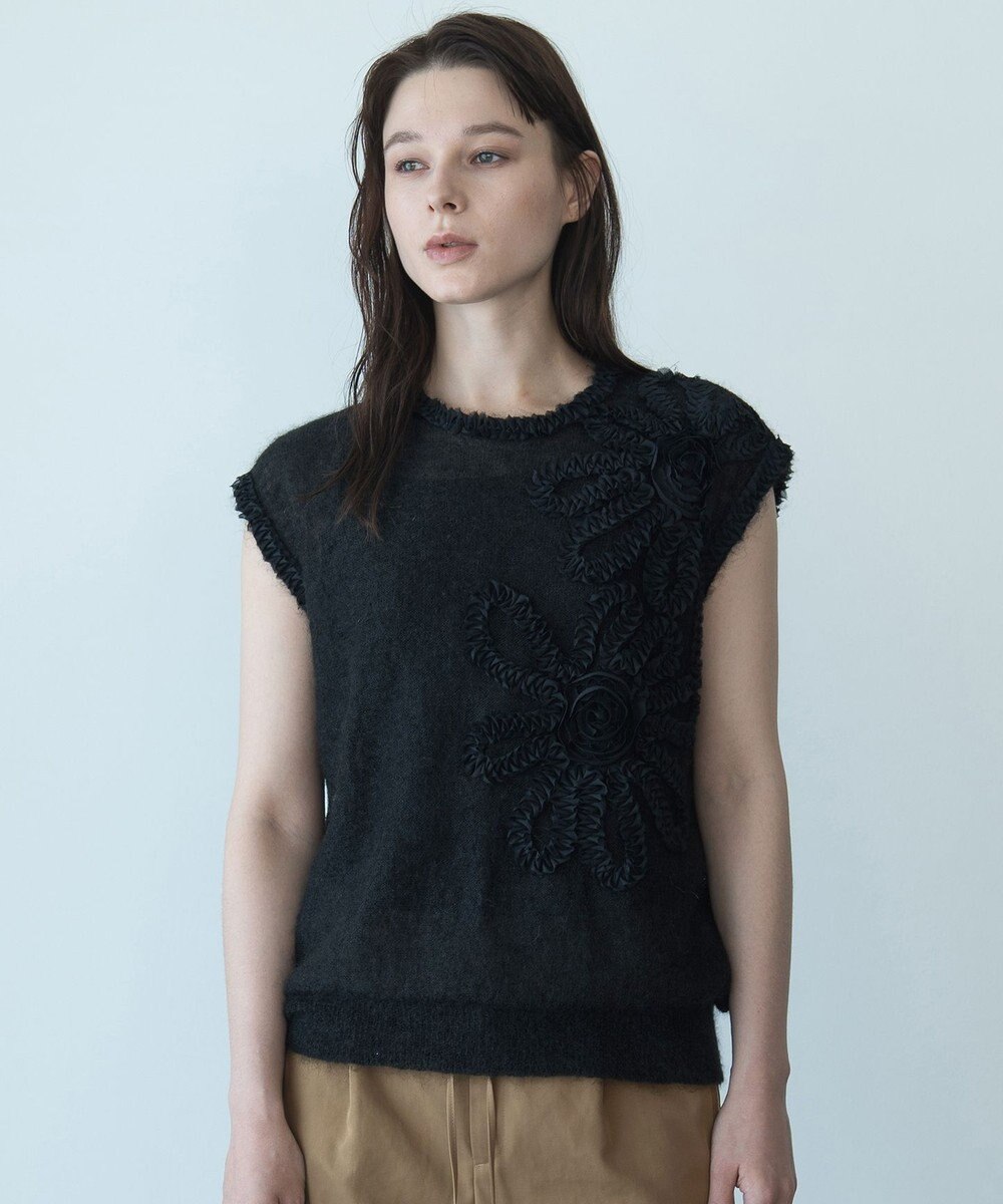 自由区 【カトリエムブーケ】Motif floral プルオーバーニット 