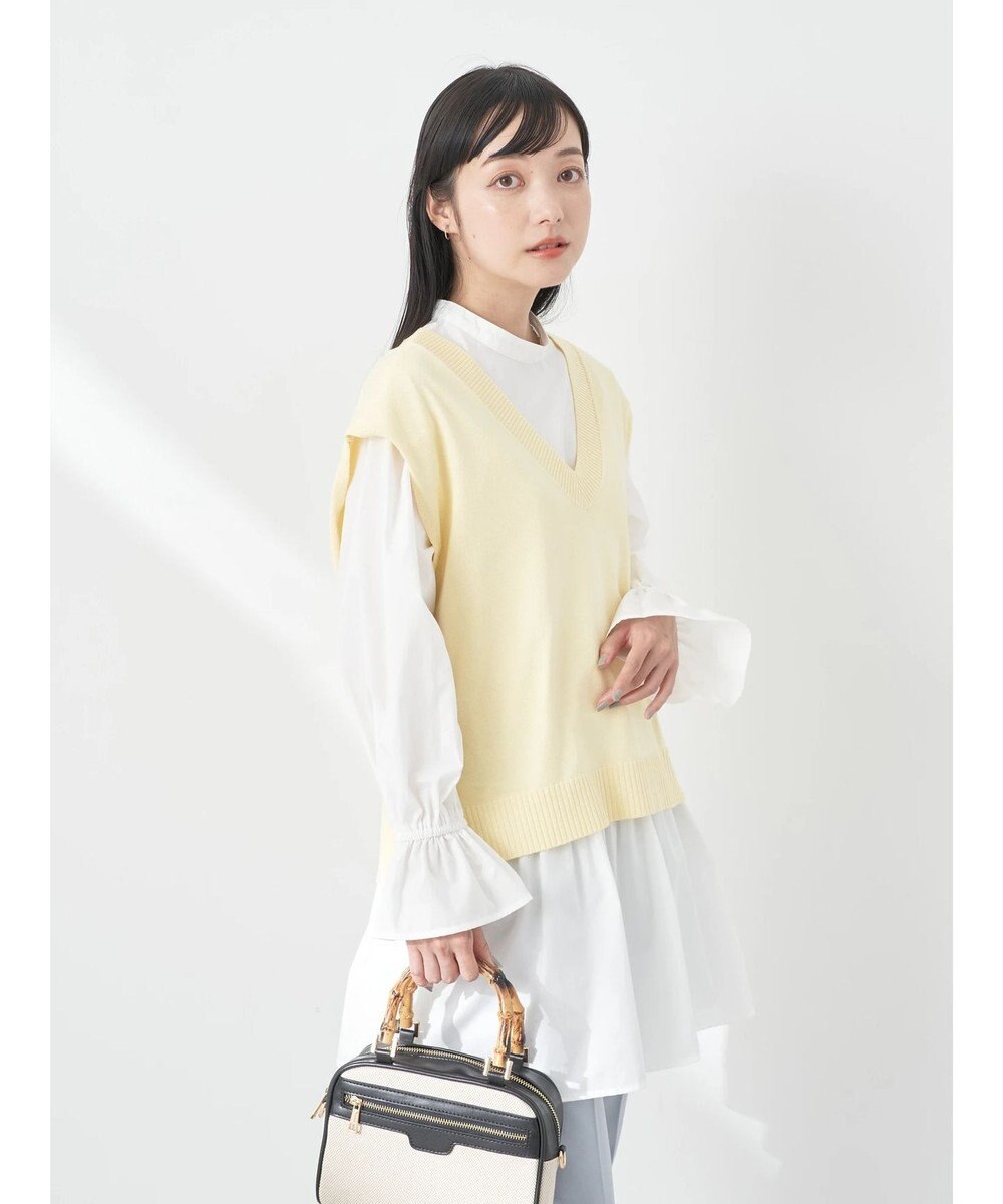 earth music&ecology ＳＥＴ２点Ｖネックベスト＋スタンドカラーチュニック 