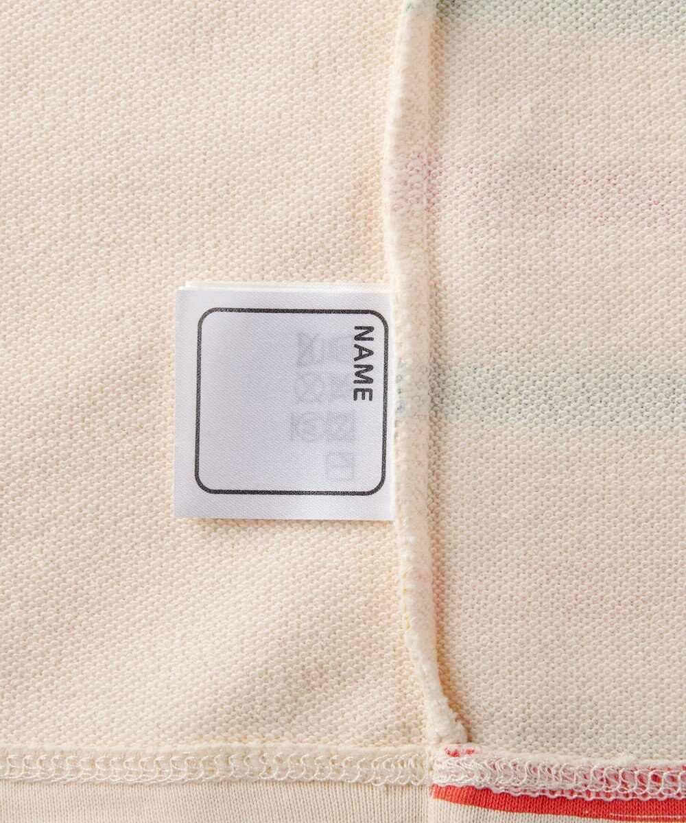 MIKI HOUSE HOT BISCUITS 【80-120cm】 ボーダー柄 ミニ裏毛パイル素材 腹巻き付き長袖パジャマ 