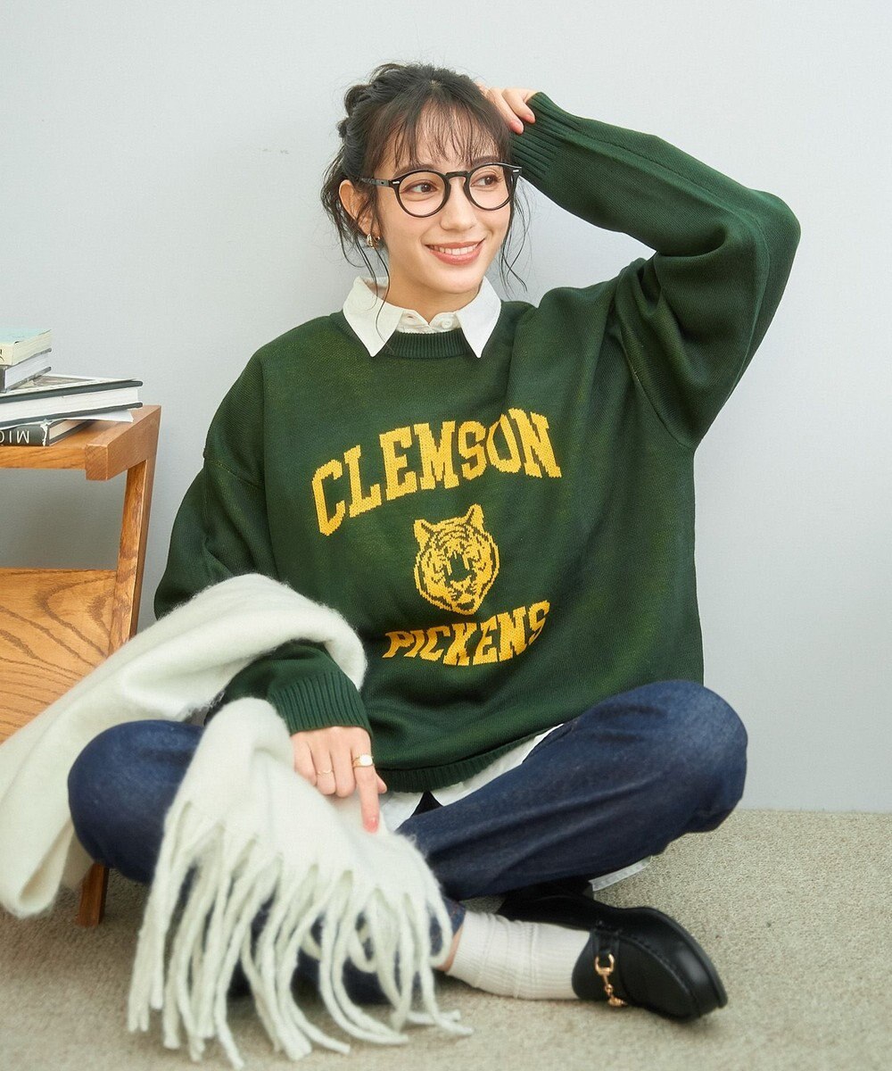 WEGO 【新色追加/ユニセックス着用ITEM/SMLサイズ展開】ジャガードグラフィックプルオーバー（LS） 