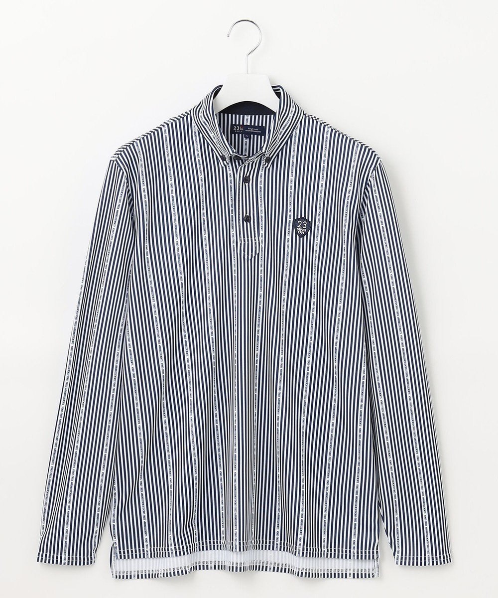 23区GOLF 【MEN】ロゴストライププリント 長袖シャツ 