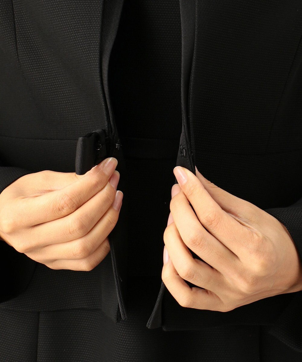 自由区 FORMAL 【ウォッシャブル対応】ドビーボーダーリボン ジャケット+ワンピース 