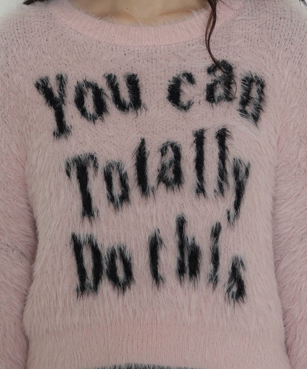 WEGO ロゴシャギーショートニット 