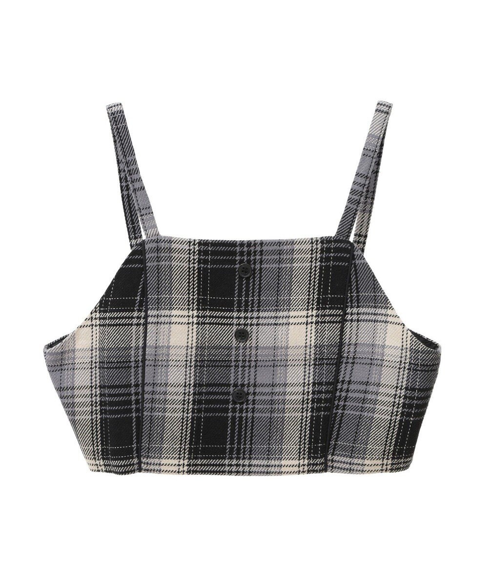 earth music&ecology コットンツイルチェックビスチェ 