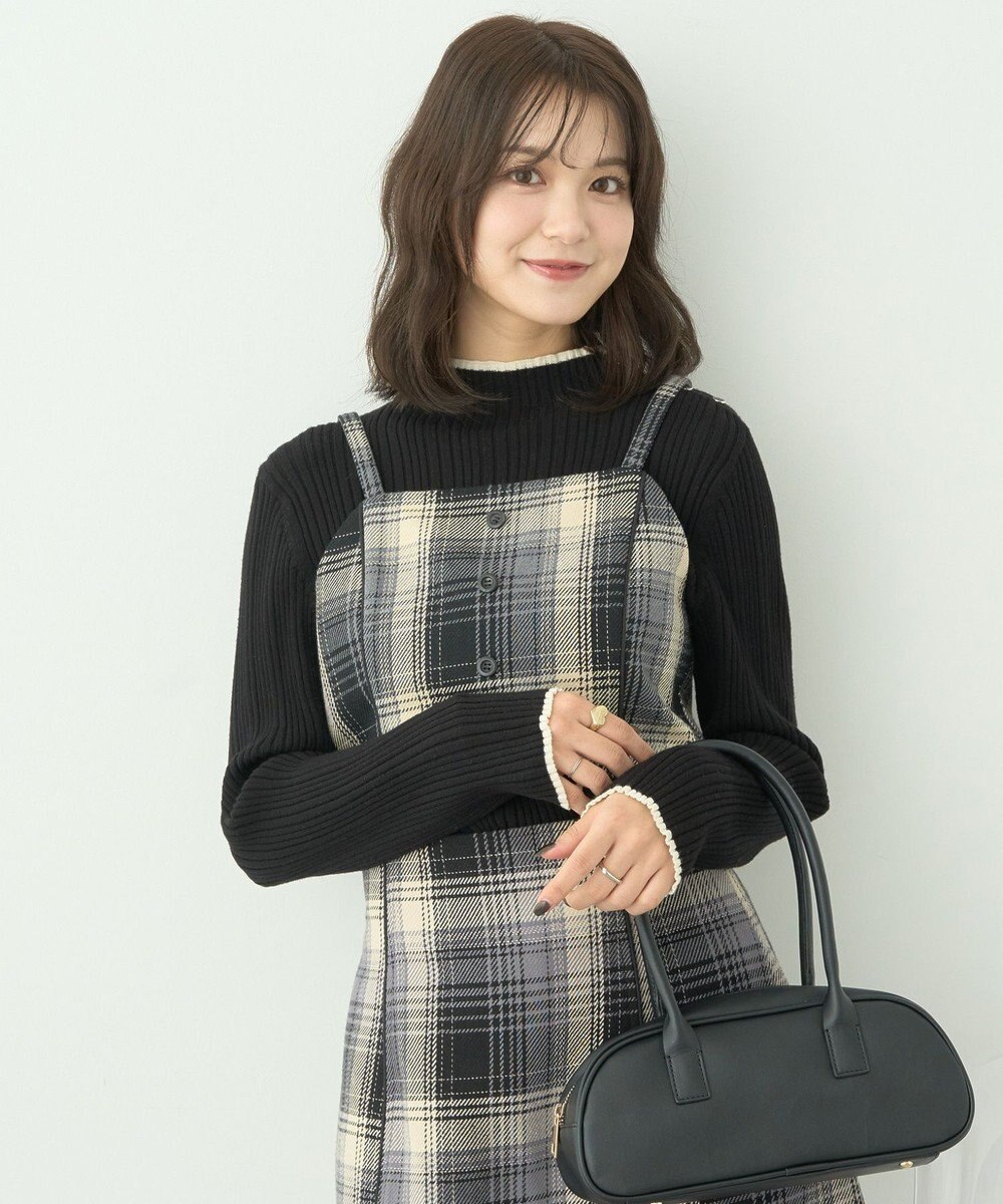 earth music&ecology コットンツイルチェックビスチェ 