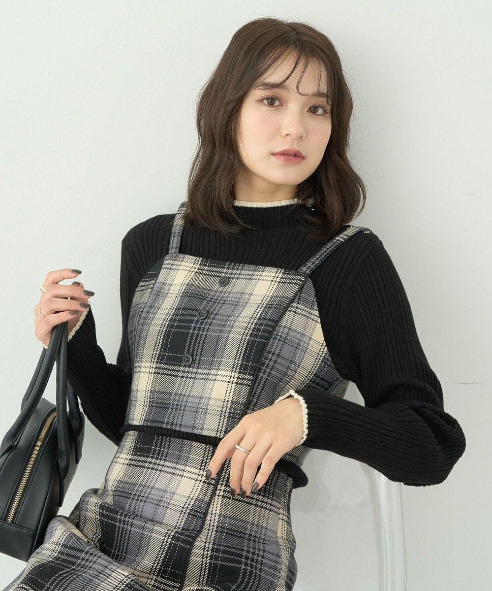 earth music&ecology コットンツイルチェックビスチェ 