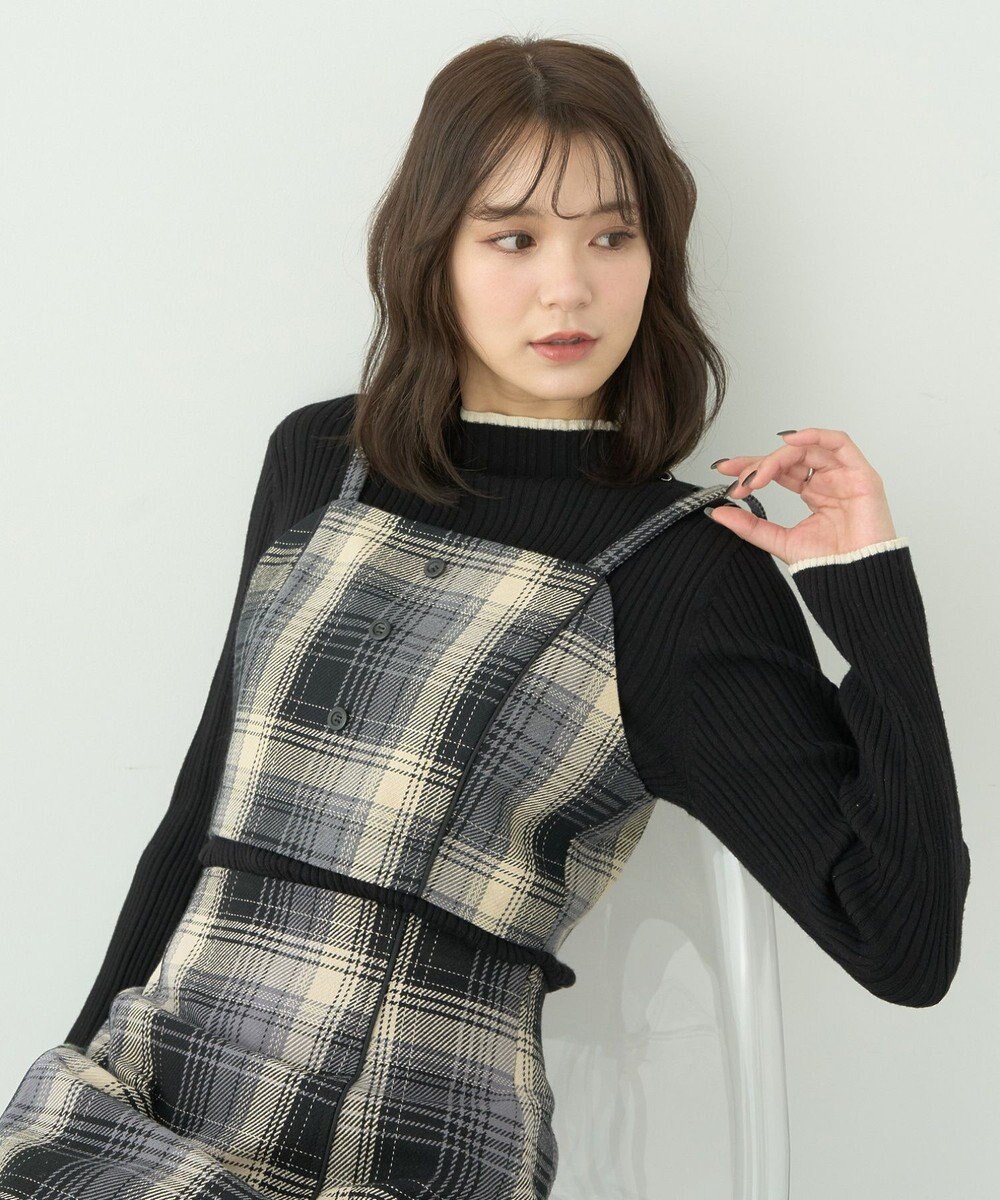 earth music&ecology コットンツイルチェックビスチェ 