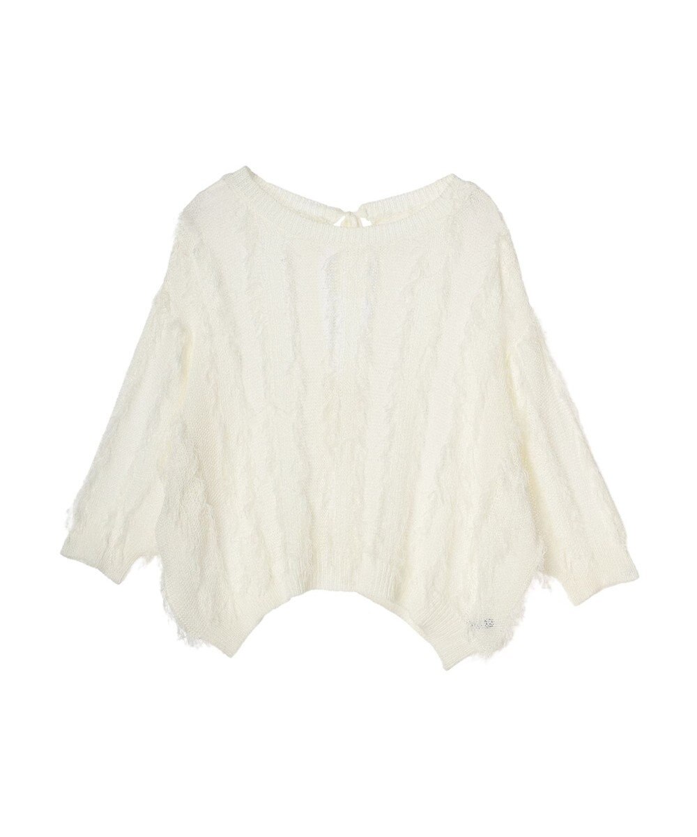 YECCA VECCA 2wayフリンジリボンニット 