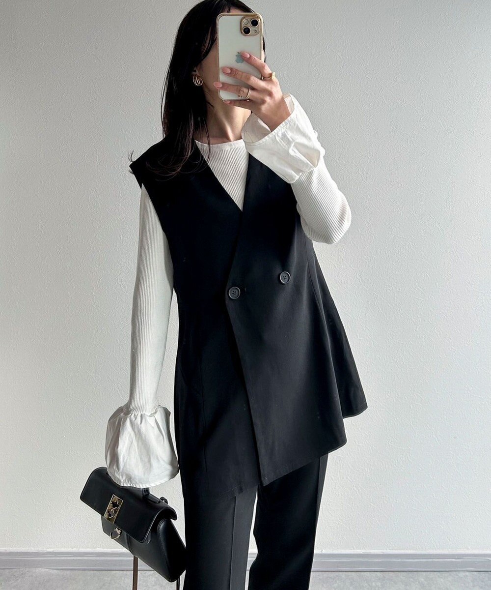 Green Parks AnriettMusee ネック切替デザインベスト 