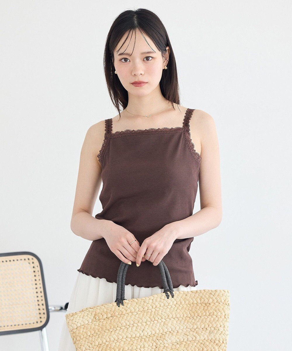earth music&ecology カップ付レースキャミソール 
