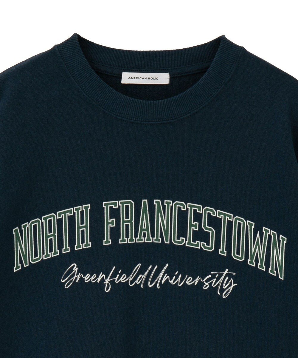 AMERICAN HOLIC 手書き風カレッジロゴ裏毛プルオーバー 
