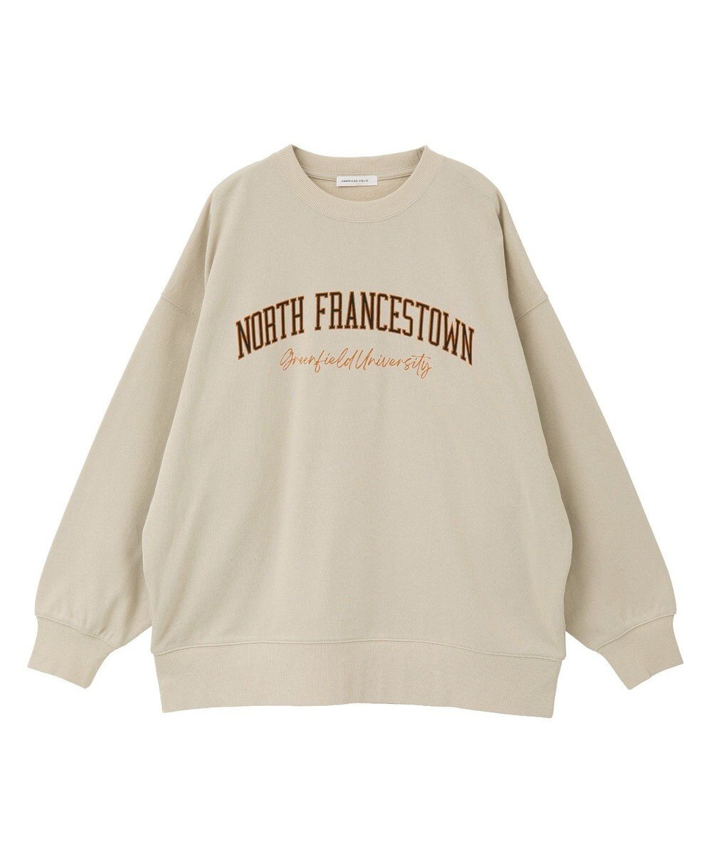 AMERICAN HOLIC 手書き風カレッジロゴ裏毛プルオーバー 