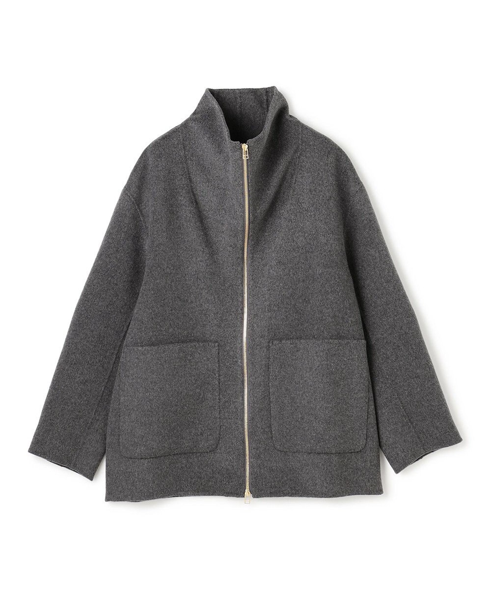 BEIGE， ZION / ウールスタンドカラーショートコート 