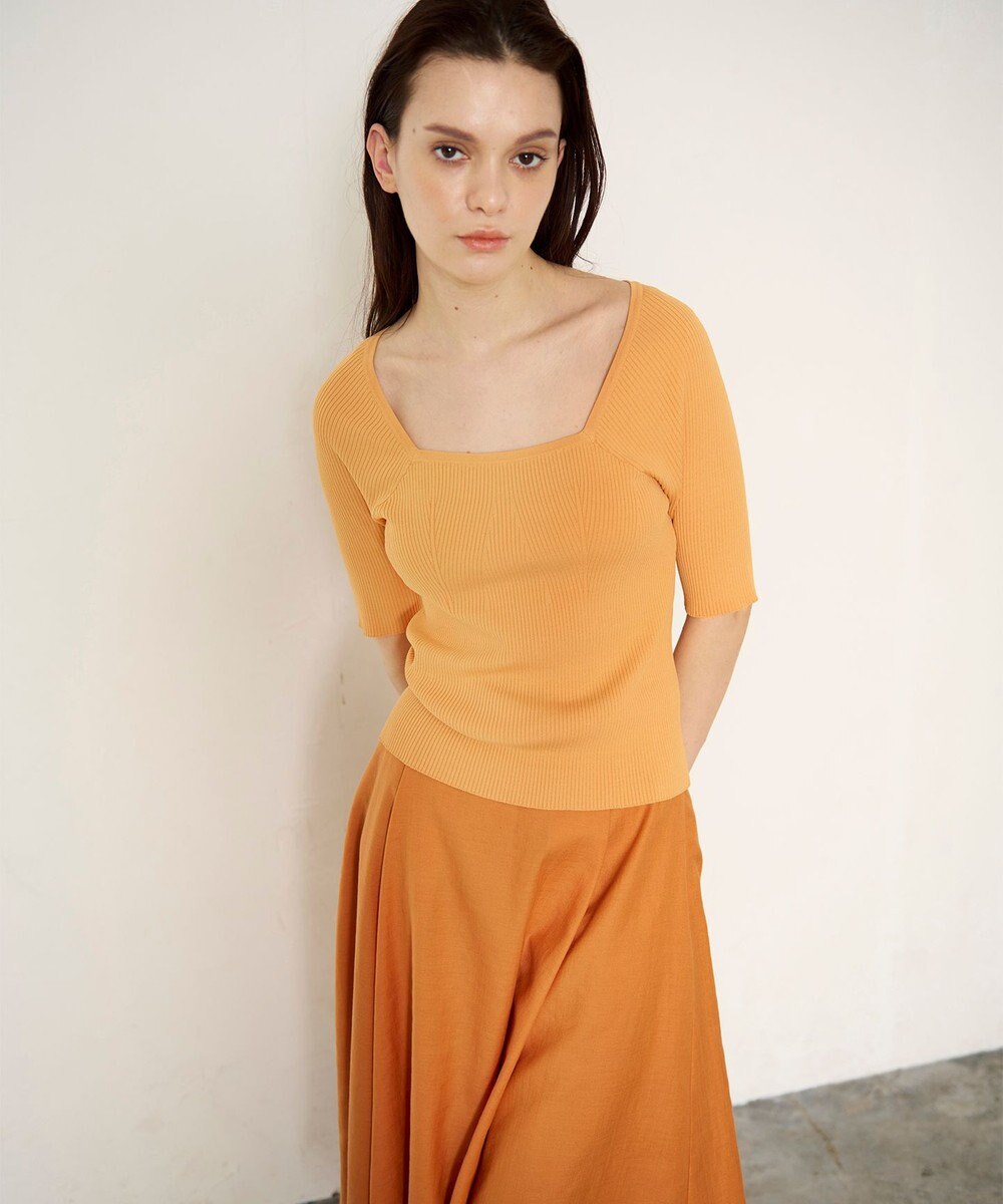 GRACE CONTINENTAL ハーフスリーブニットトップ 