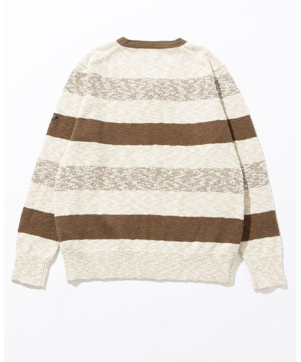 JOSEPH ABBOUD MOUNTAIN 【イタリア糸使用】 コットンスラブボーダー Vネック カーディガン 