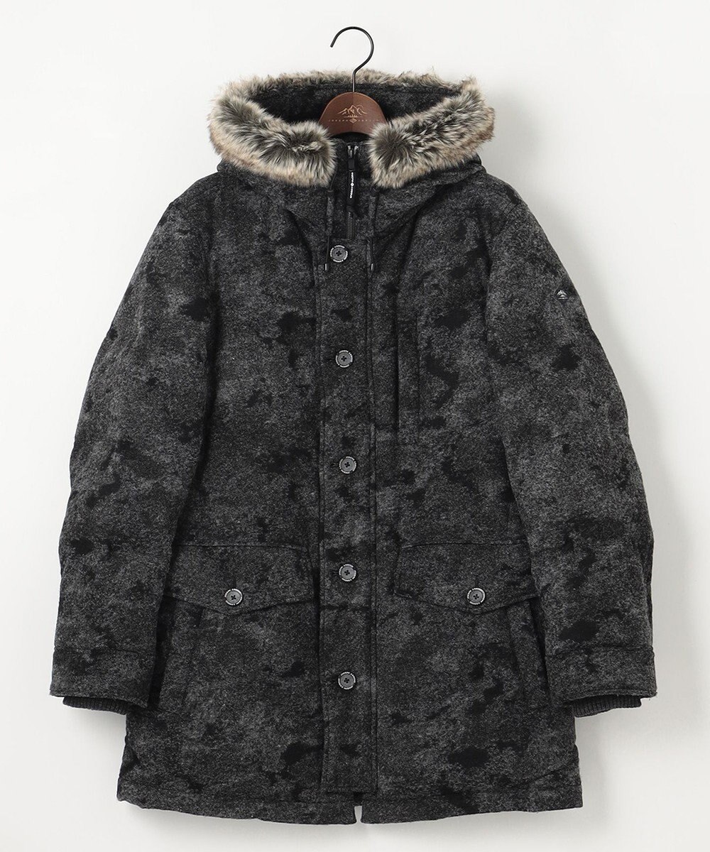 JOSEPH ABBOUD MOUNTAIN 【イタリア素材/ECOファー/9ポケット/ダウン/男女兼用】スライバーカモフラージュ　ダウンコート 