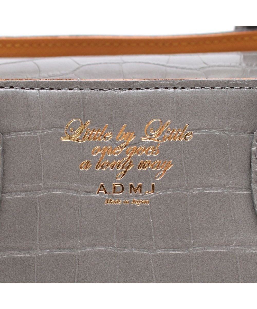 A.D.M.J. 【牛革】クロコ型押し ザ・ビーDカン付ミニトート 