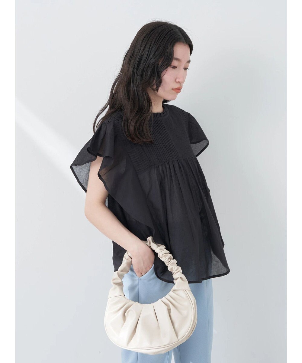 earth music&ecology コットンボイルフリルブラウス 