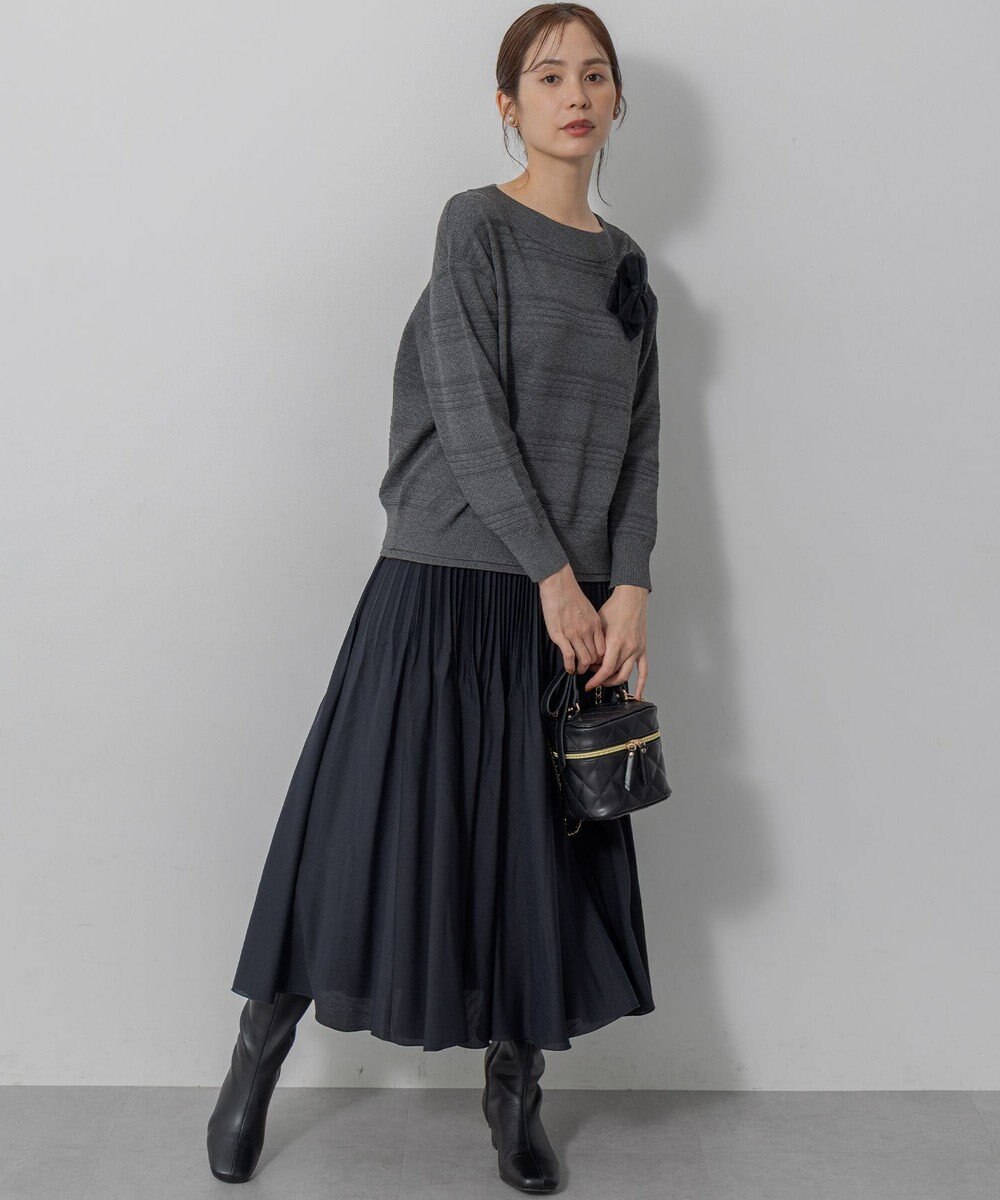 組曲 S 編み柄ディテールニット 