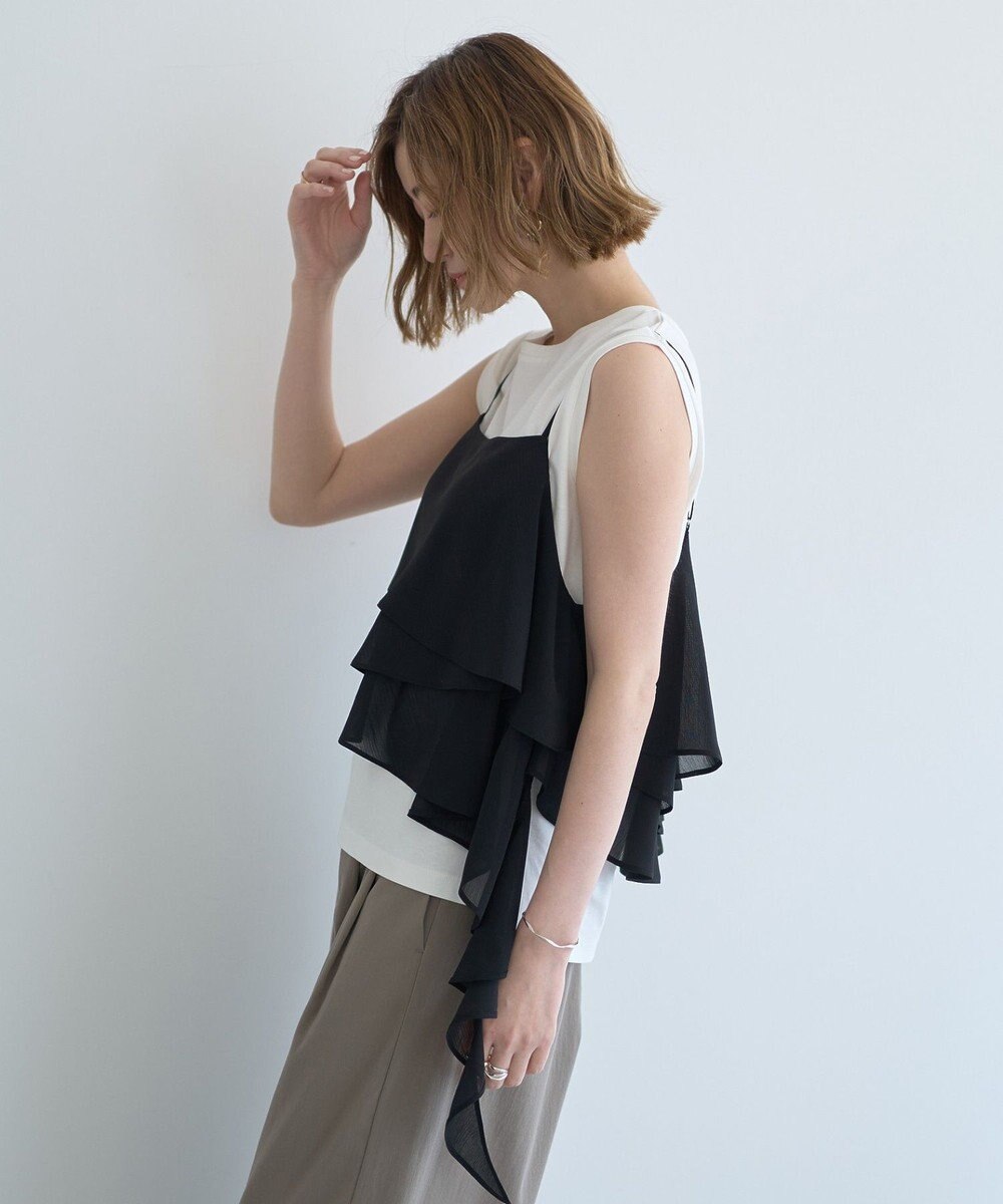 YECCA VECCA アシメラッフルオーバーキャミ 