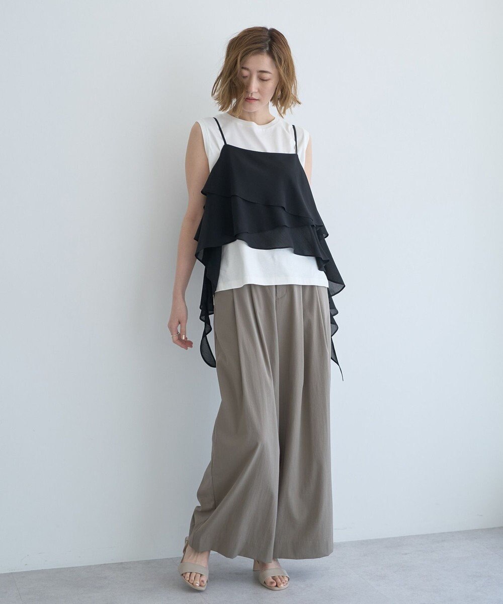 YECCA VECCA アシメラッフルオーバーキャミ 