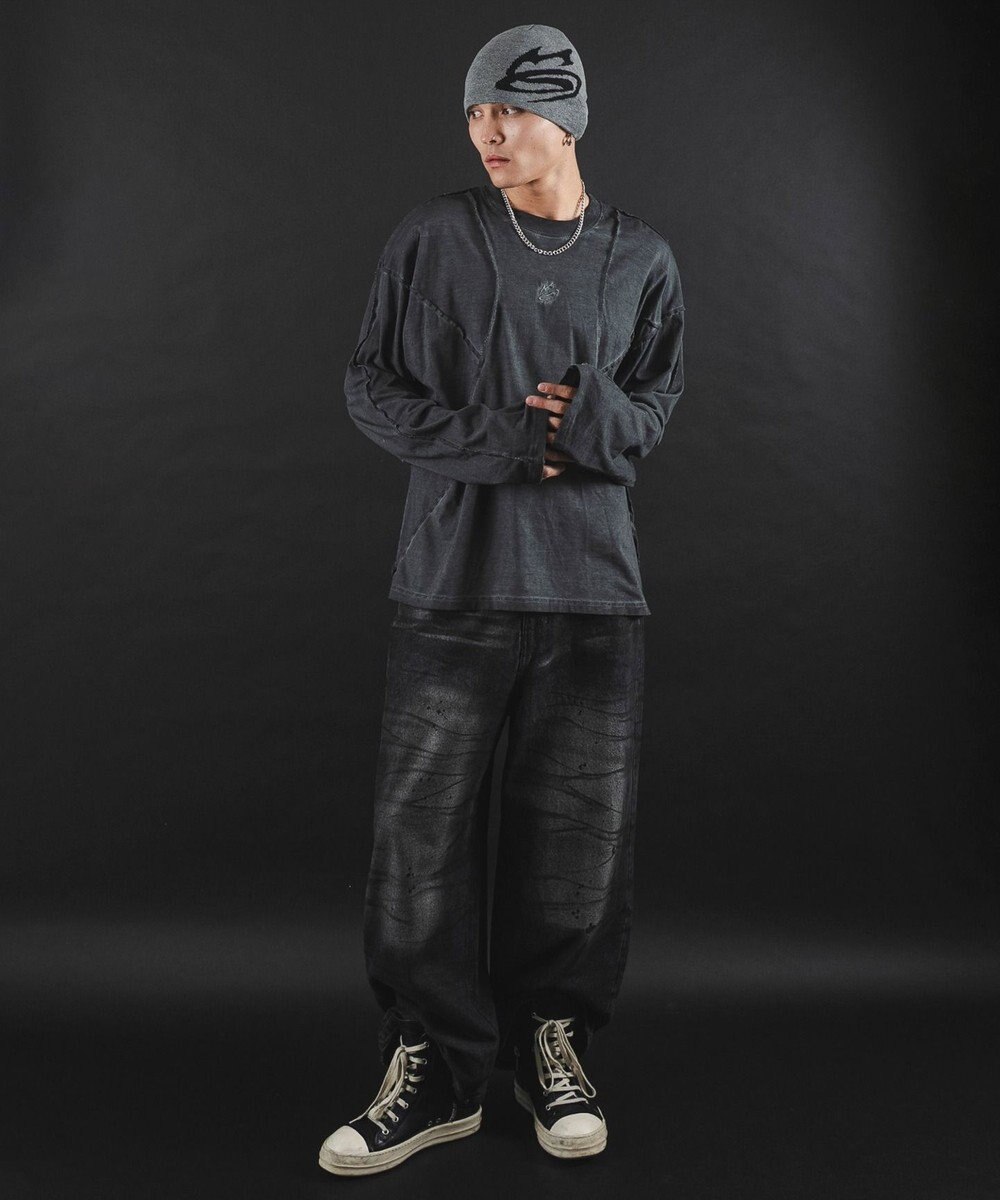 WEGO 【ユニセックス着用ITEM】MA55IVE　コールドダイスウィッチングロゴT（LS） 